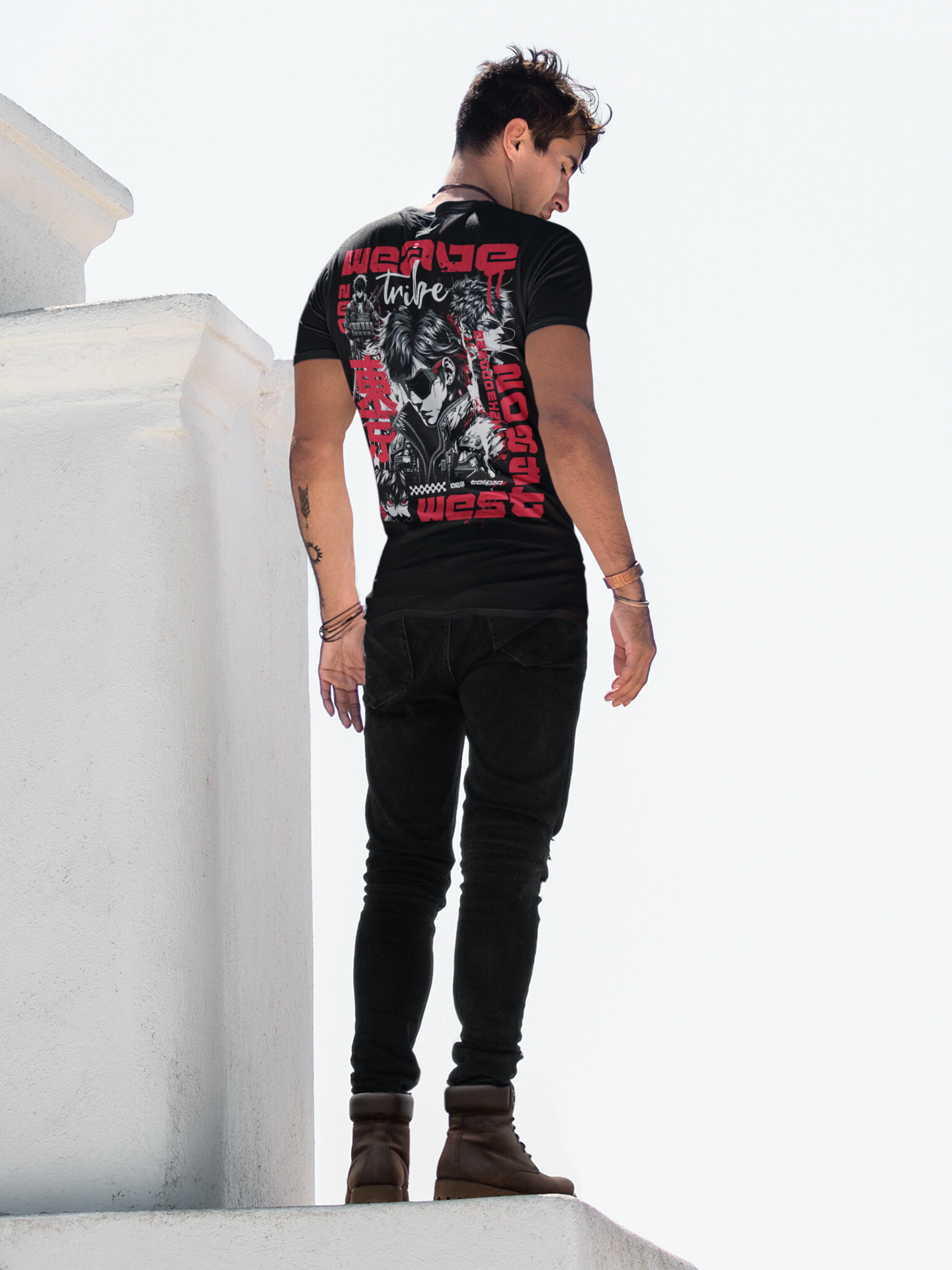 Wrinkle Free Polyester Slim Fit Tee (Sword Boy) - Weave West