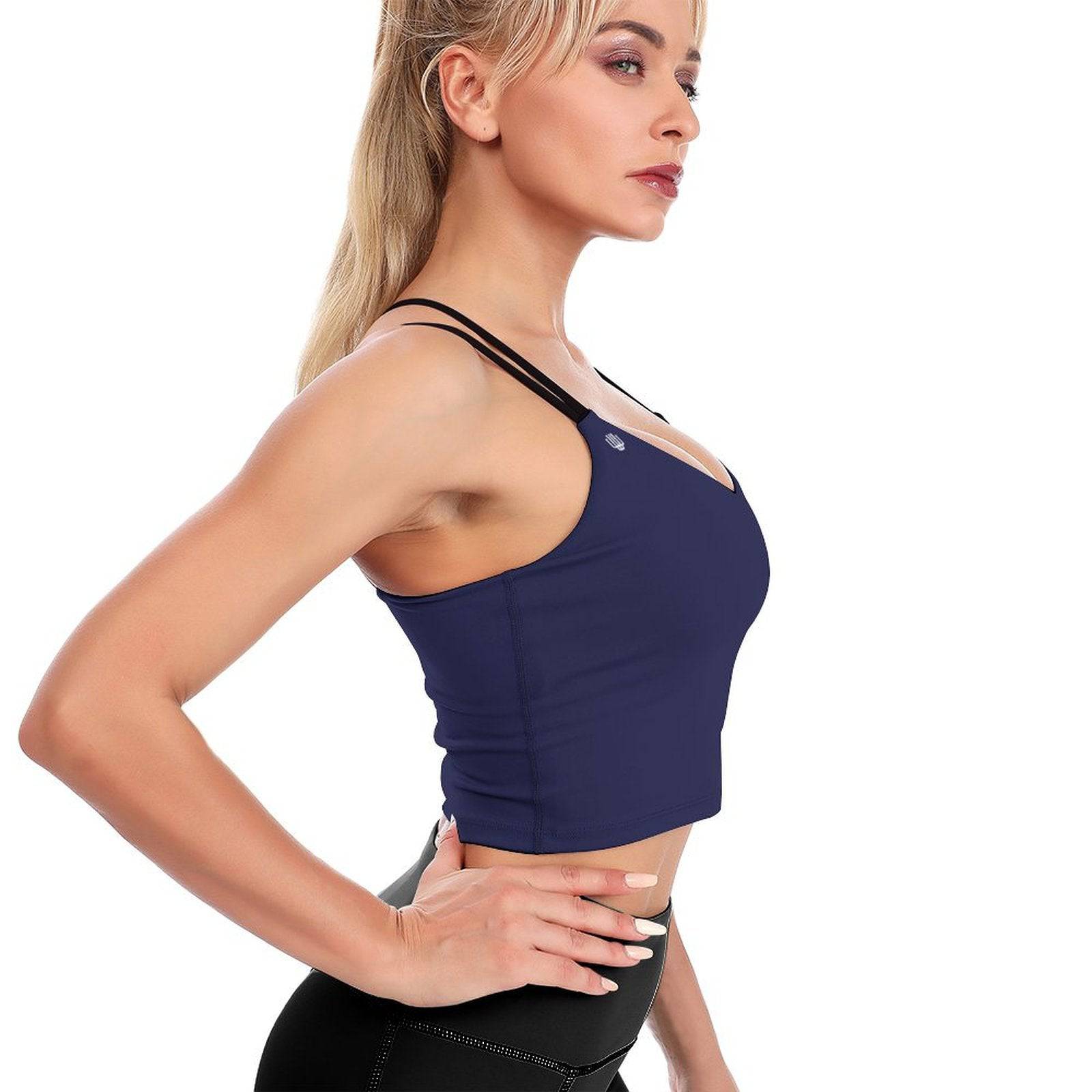 Zen Noir Thin Strap Tank Deep Sea | Women Active Tank Top - Weave West