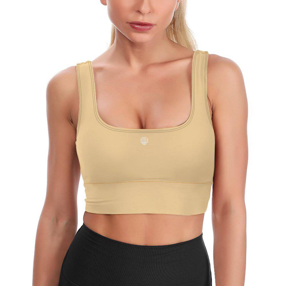 Open-Back Serenity Tank Golden Peach Gym Babe | Women Comfy Push Up Bra - Weave West