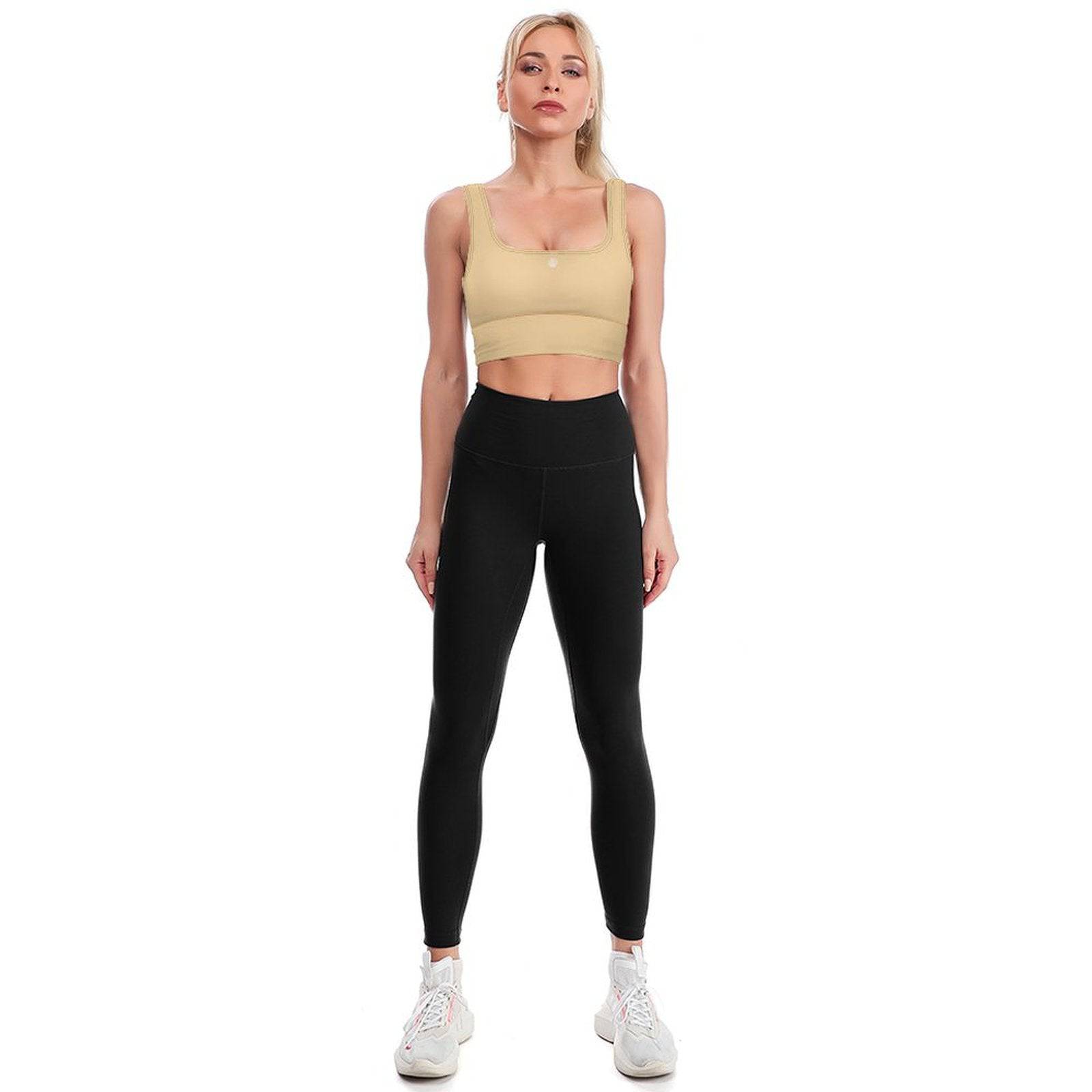 Open-Back Serenity Tank Golden Peach Gym Babe | Women Comfy Push Up Bra - Weave West