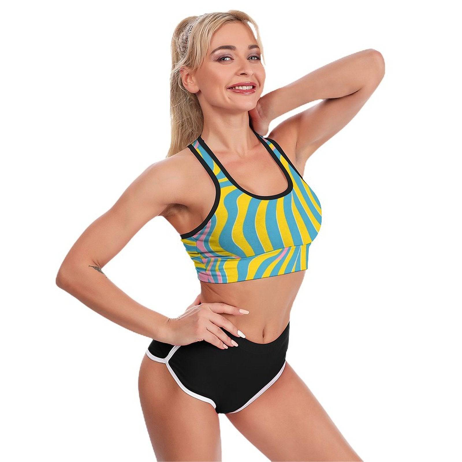Casual Sports Bra Vibrant Zebra | Women Comfy Push Up Bra - Weave West