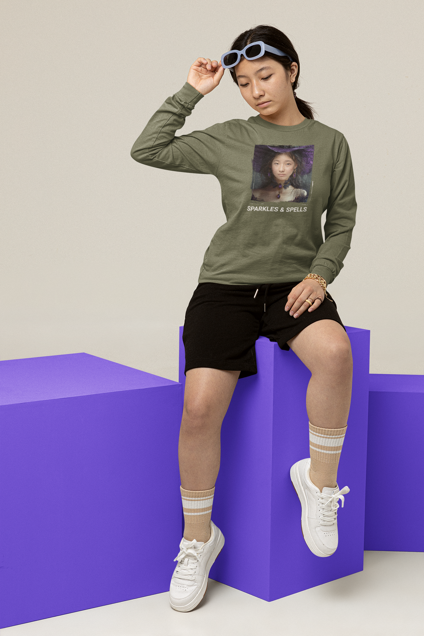 Women Custom Sweater (Cute Witch) - Weave West