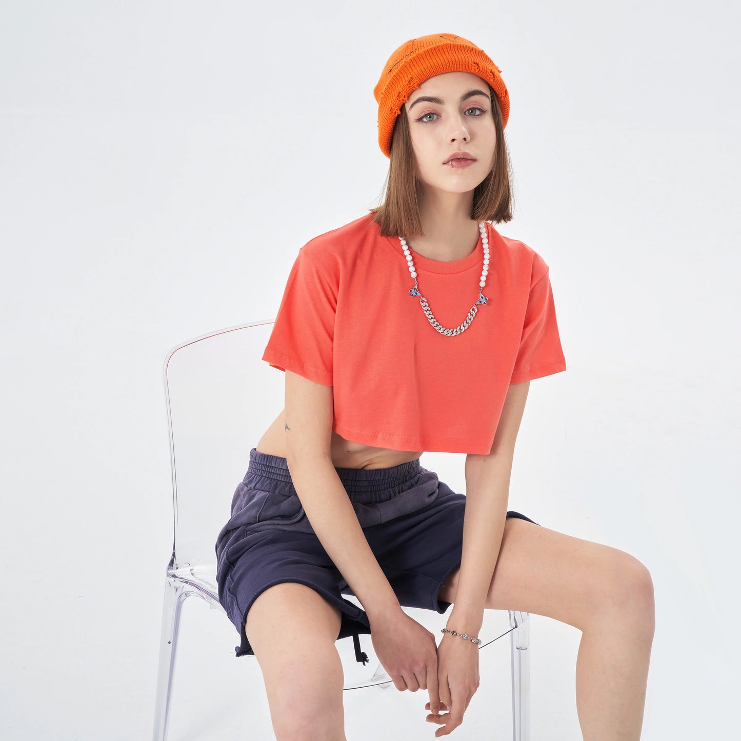 Soft Cotton Loose Crop Top Signature 7 - Weave West