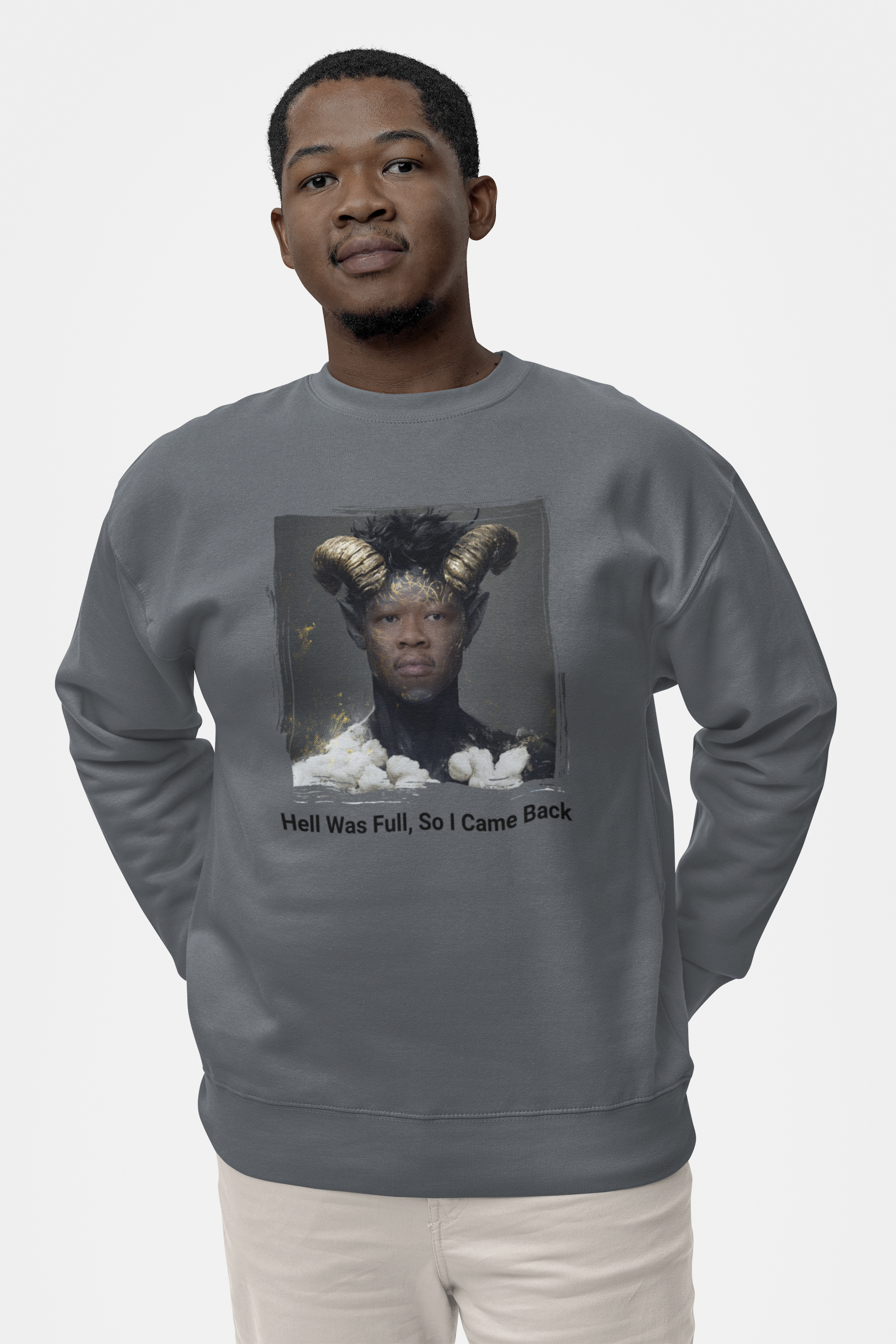 Men Custom Sweater (Hell Was Full) - Weave West