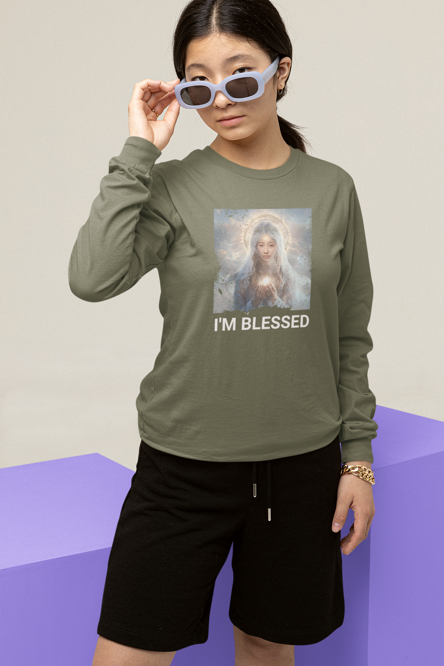 Women Custom Sweater (Blessed) - Weave West