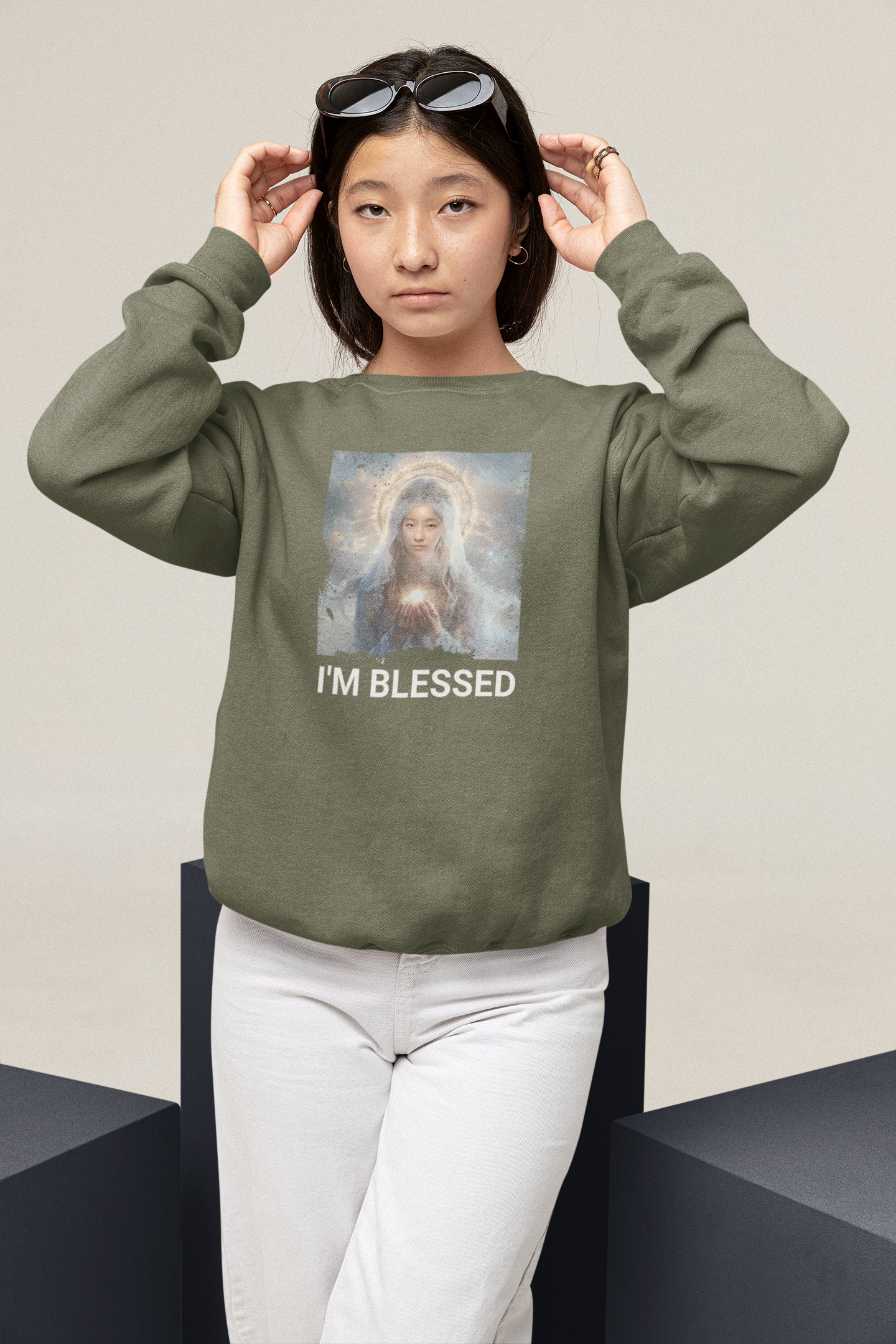 Women Custom Sweater (Blessed) - Weave West