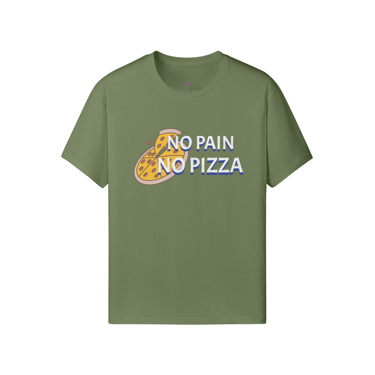 Premium Classic Fit Cotton Tee Gym No Pain No Pizza - Weave West