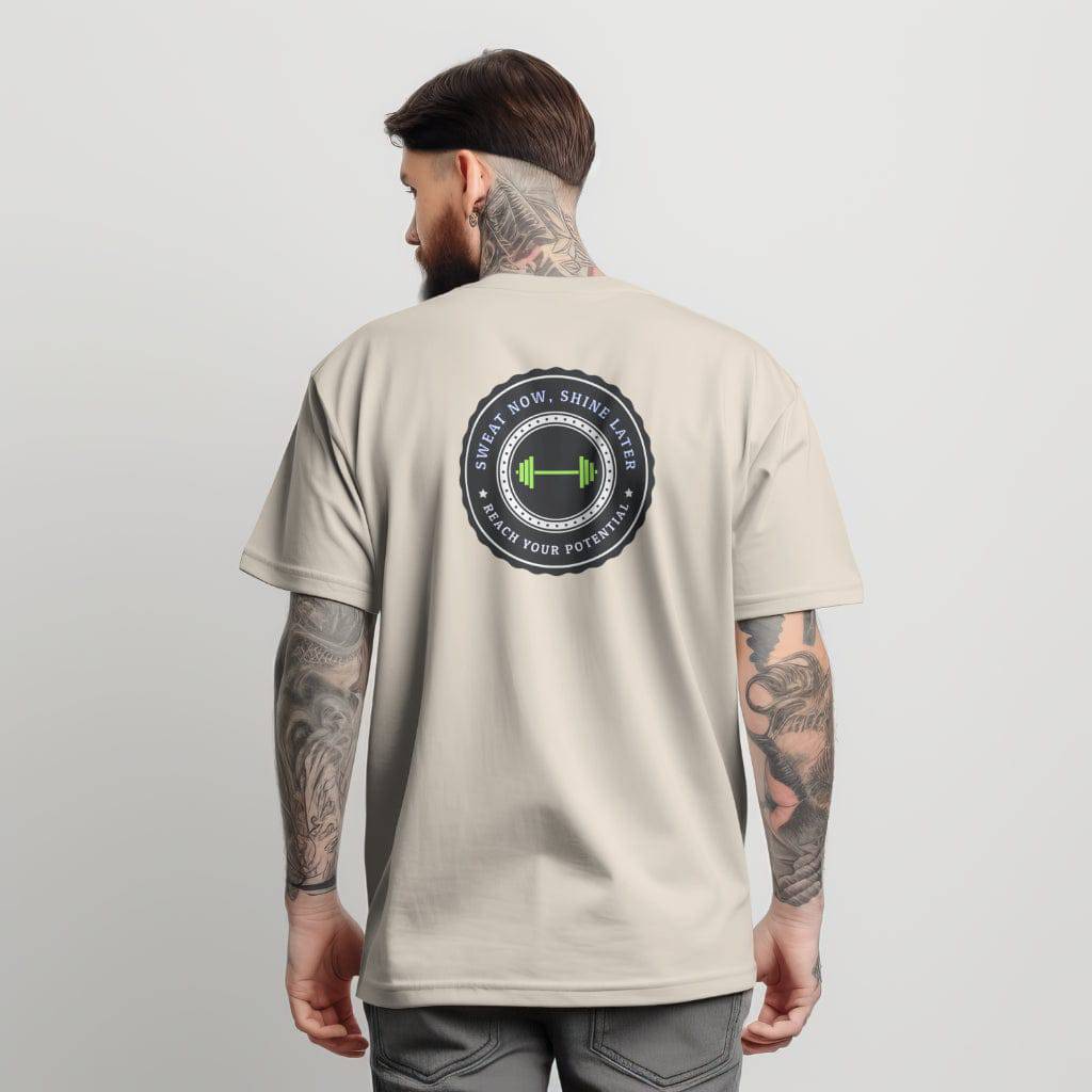 High Quality Cotton Oversized Loose-Fit Tee Sweat Now, Shine Later - Weave West
