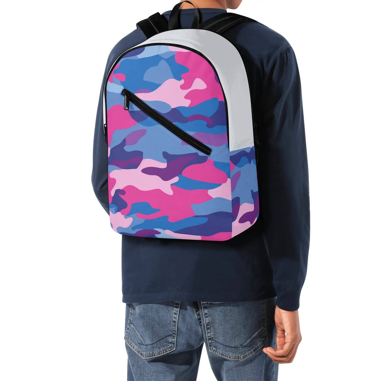 Everyday Backpack Camo 1 | Girl Diagonal Zipper School Backpack - Weave West