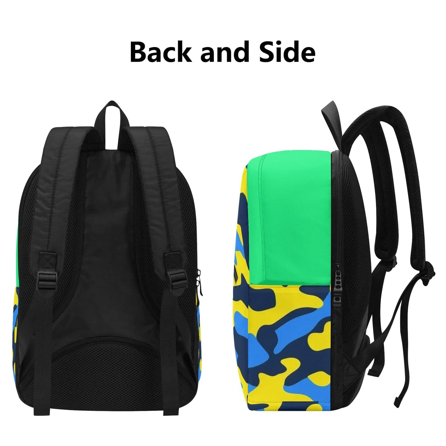 Everyday Backpack Camo 2 | Girl Diagonal Zipper School Backpack - Weave West