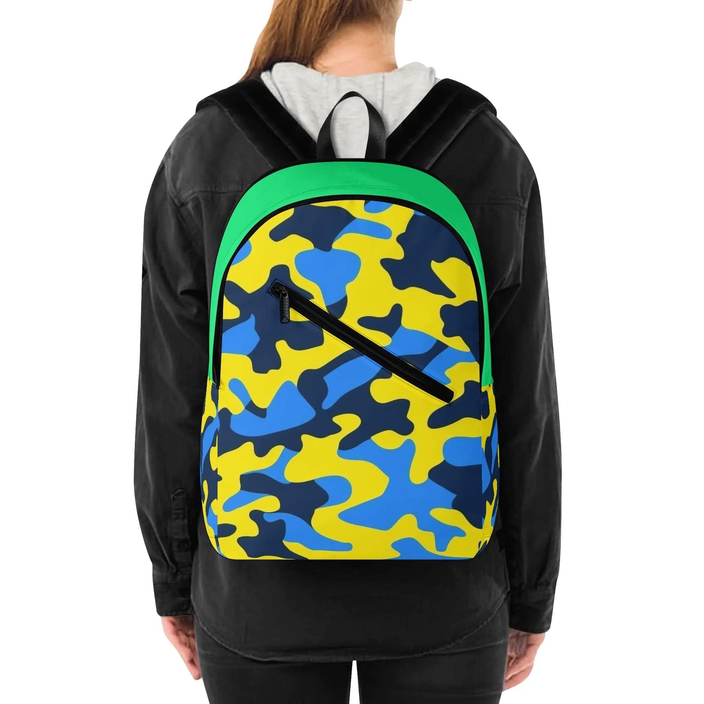Everyday Backpack Camo 2 | Girl Diagonal Zipper School Backpack - Weave West