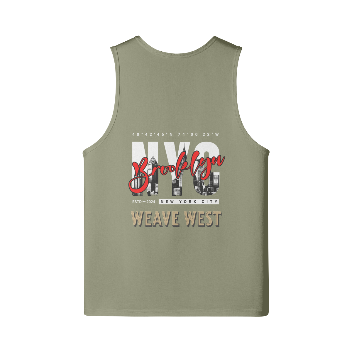 High Quality Oversized Cotton Longline Loose Tank (New York) - Weave West