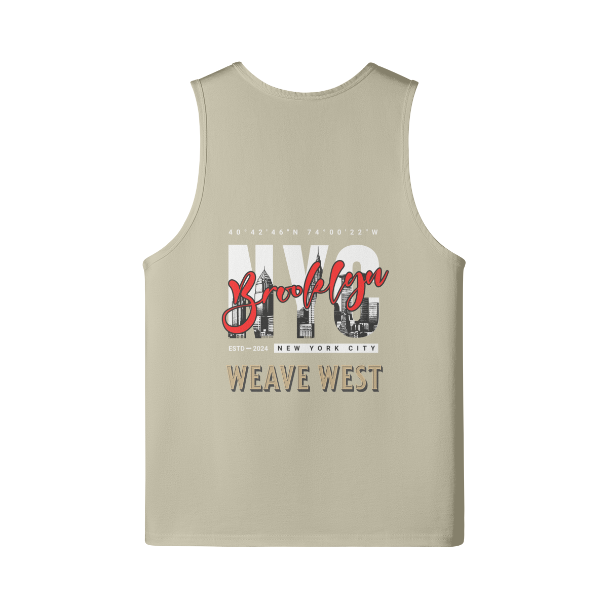 High Quality Oversized Cotton Longline Loose Tank (New York) - Weave West