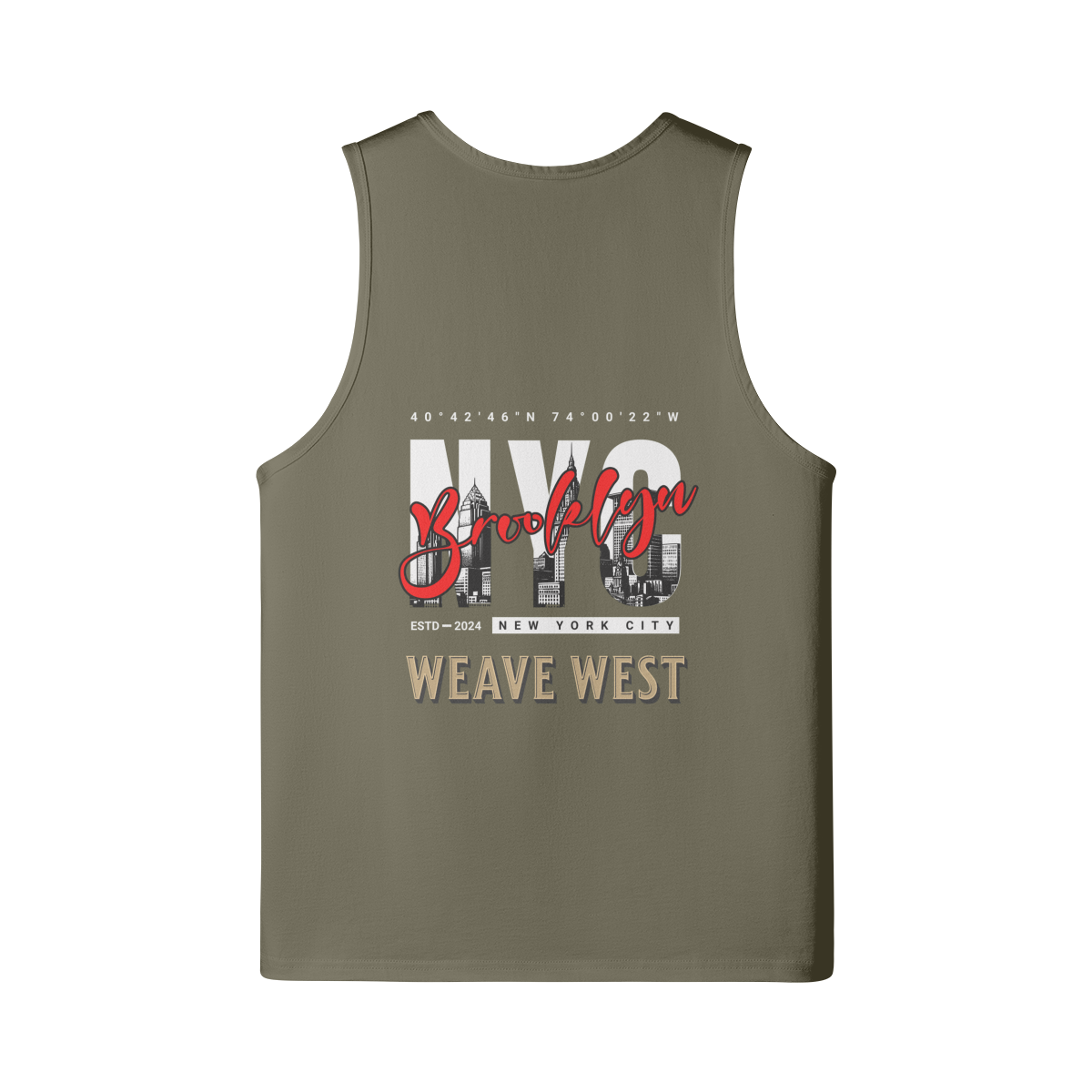 High Quality Oversized Cotton Longline Loose Tank (New York) - Weave West