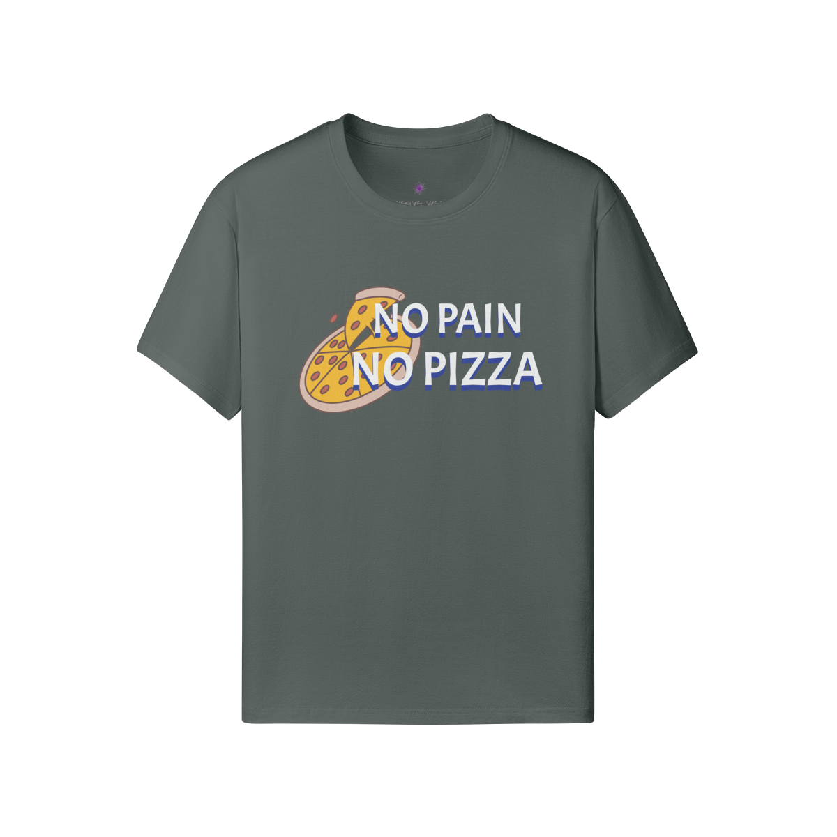Premium Classic Fit Cotton Tee Gym No Pain No Pizza - Weave West