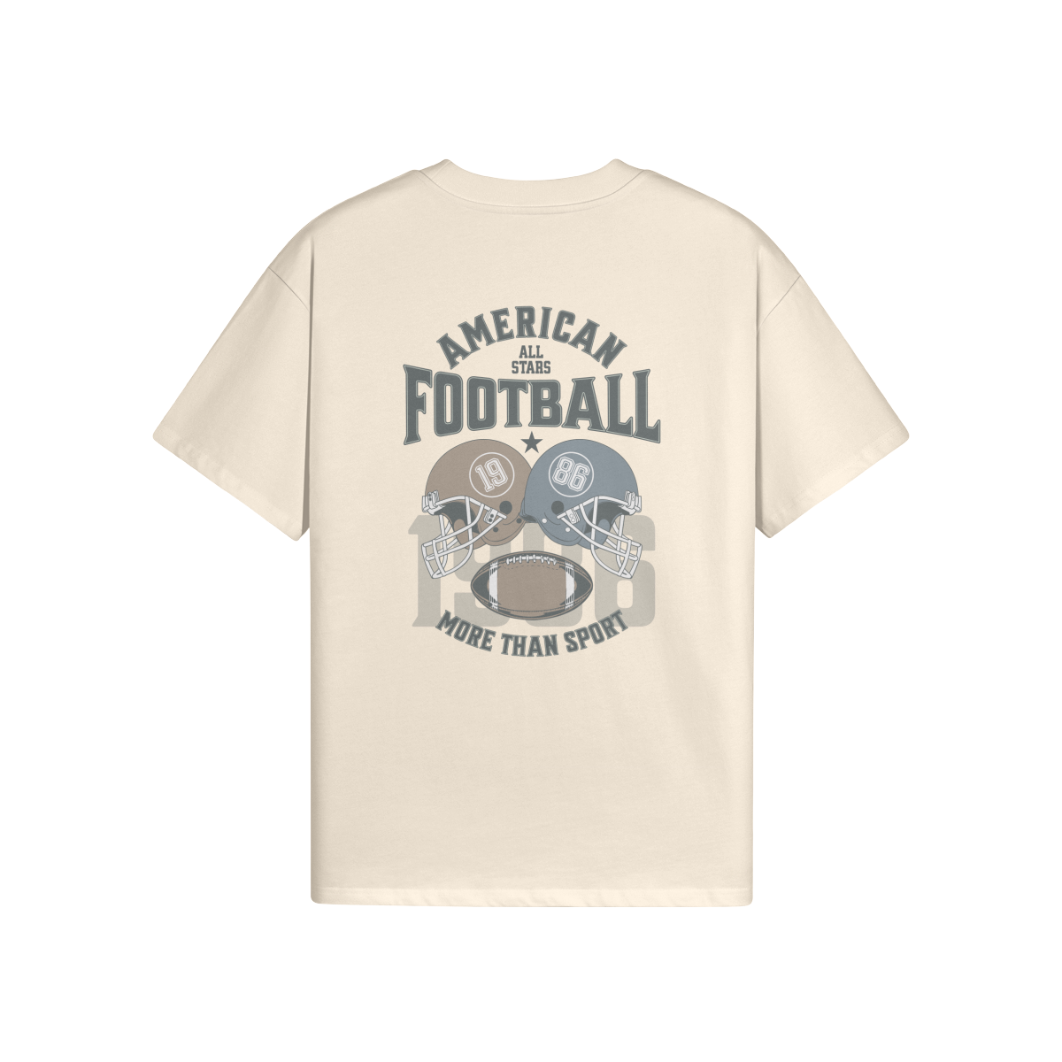 High Quality Cotton Oversized Loose-Fit Tee American Football - Weave West