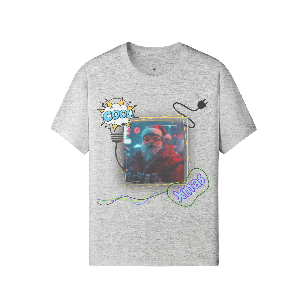 'Neon Santa' Soft Cotton Xmas T-shirt