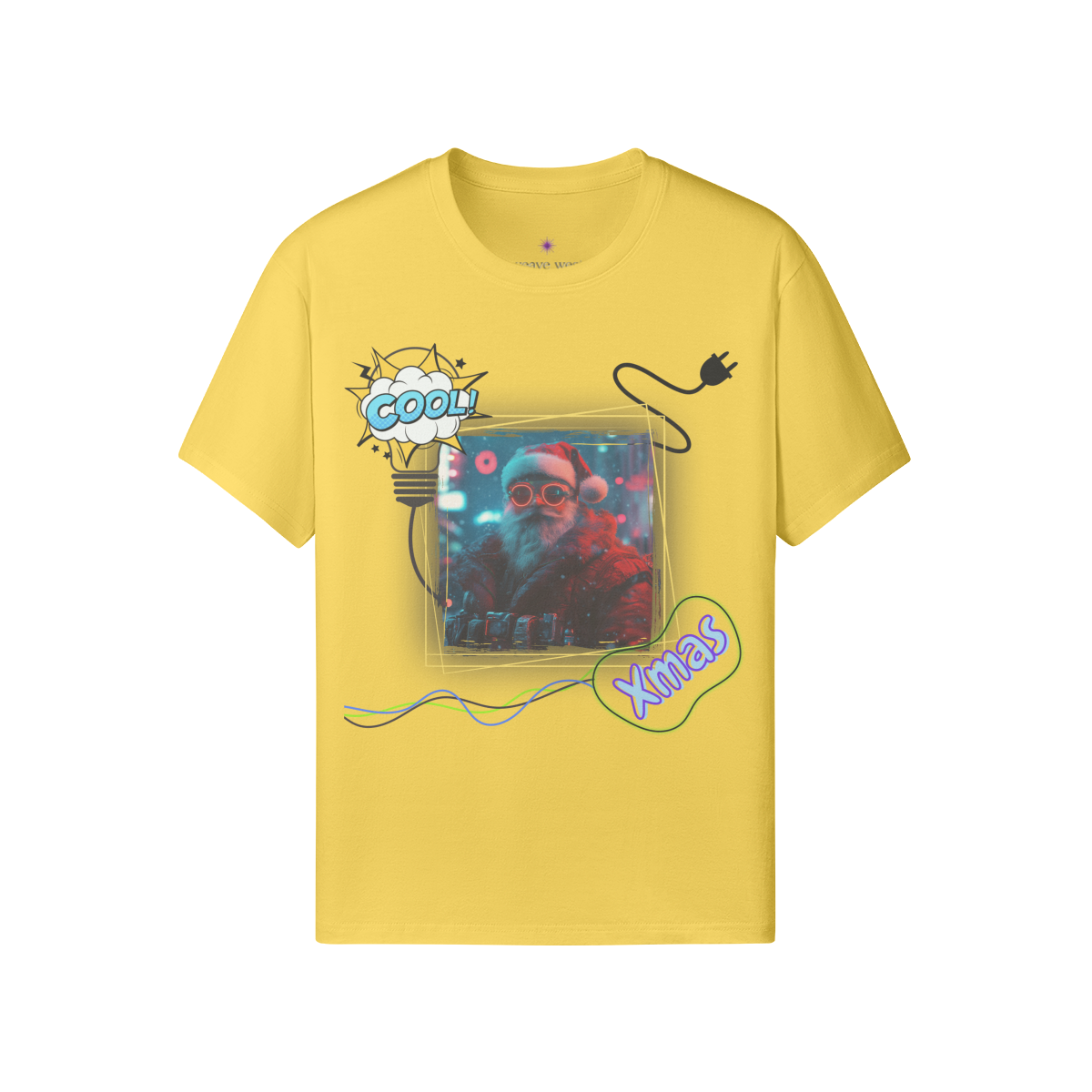 'Neon Santa' Soft Cotton Xmas T-shirt