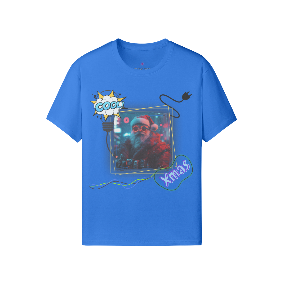 'Neon Santa' Soft Cotton Xmas T-shirt