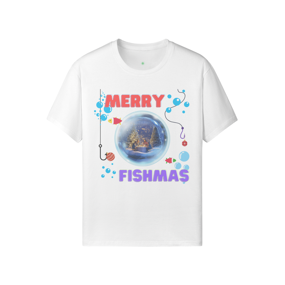 'Merry Fishmas' Soft Cotton Xmas T-shirt