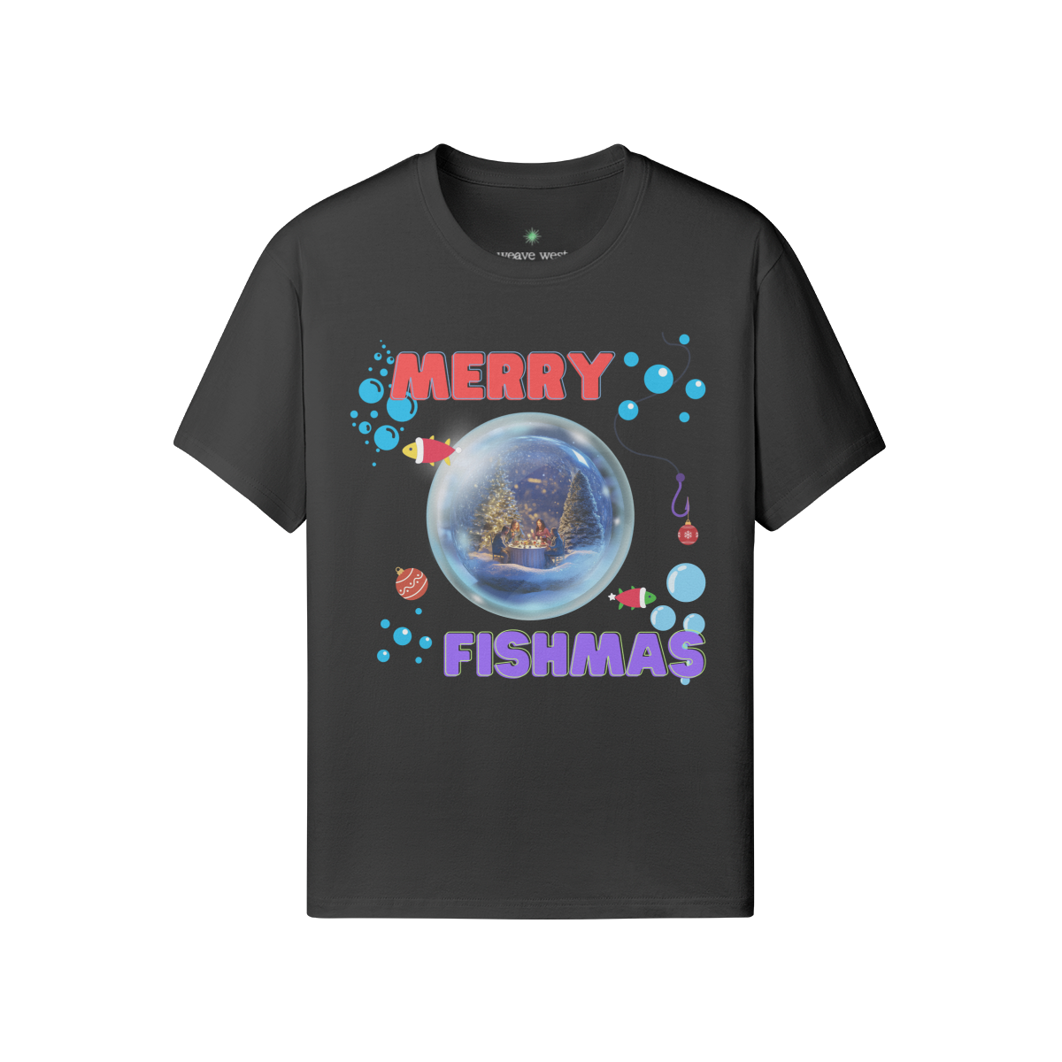 'Merry Fishmas' Soft Cotton Xmas T-shirt