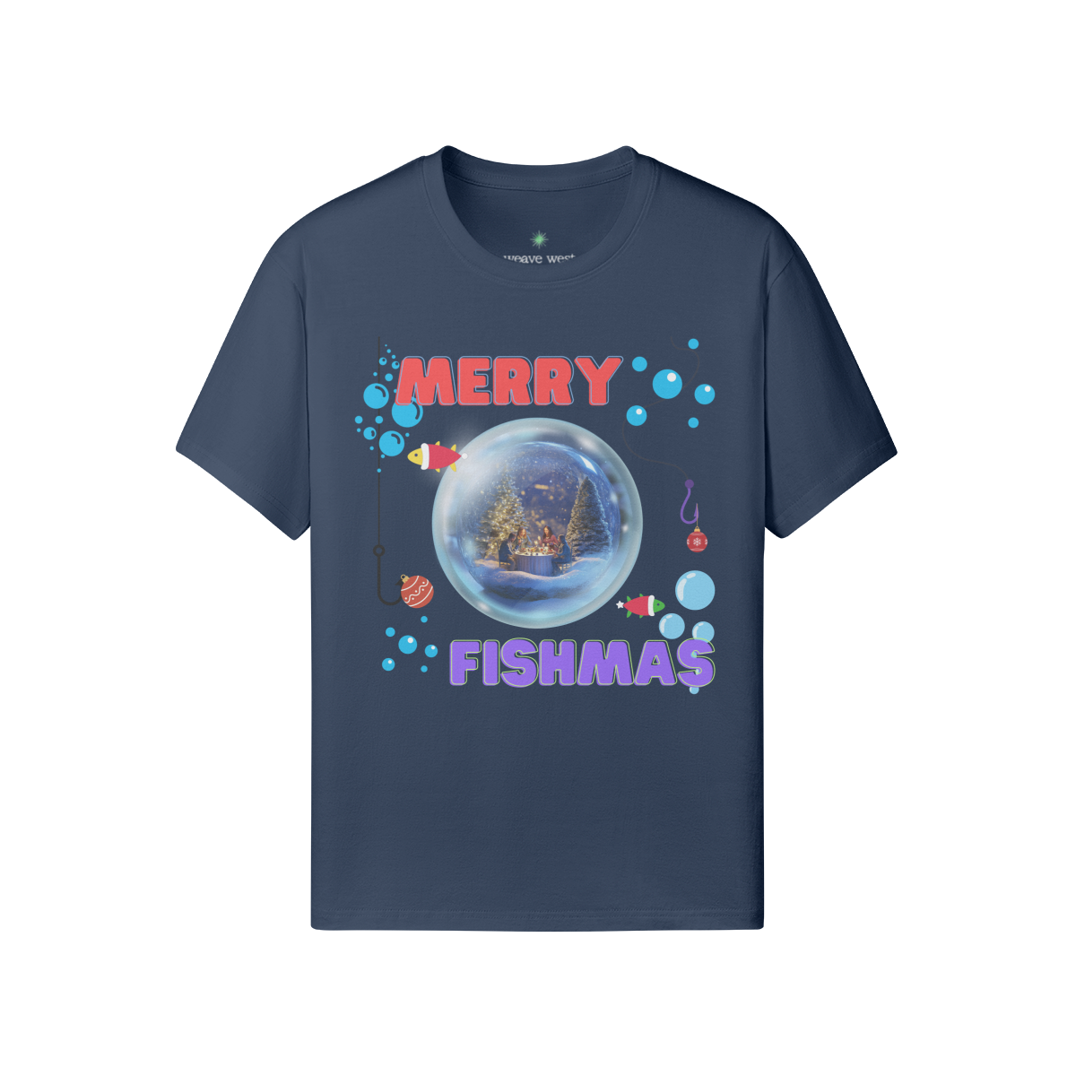 'Merry Fishmas' Soft Cotton Xmas T-shirt