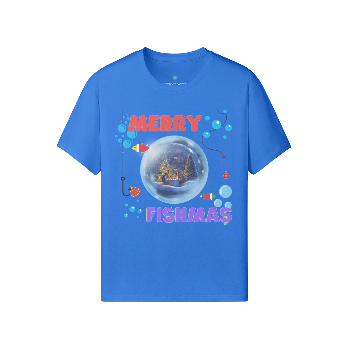 'Merry Fishmas' Soft Cotton Xmas T-shirt
