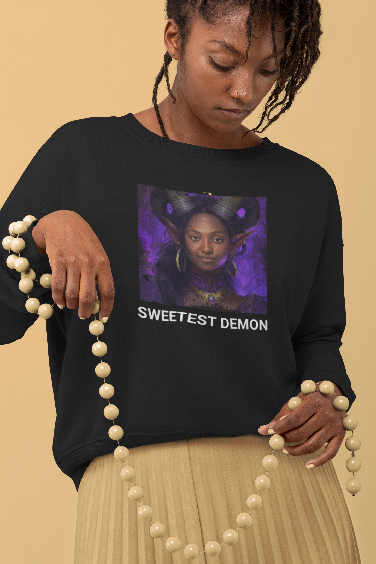 Women Custom Sweater (Sweetest Demon) - Weave West