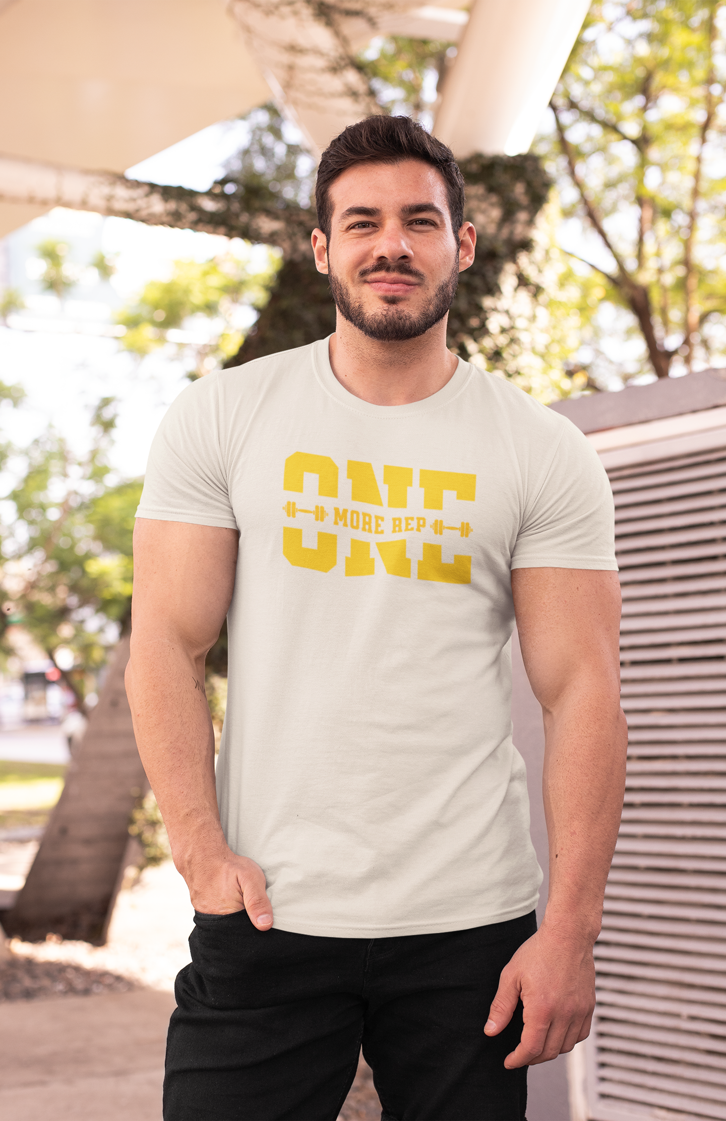Premium Classic Fit Cotton Tee One More Rep - Weave West