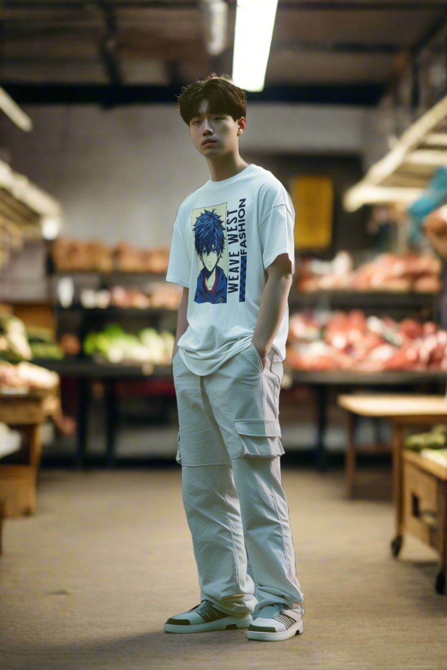 Soft Cotton Oversized Loose-Fit Tee (Cool Guy) - Weave West