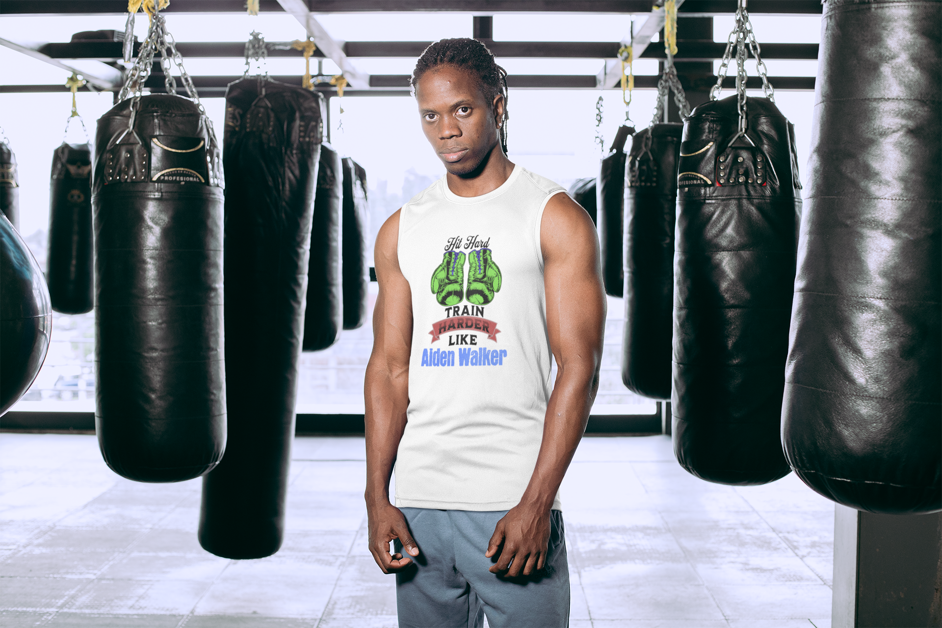 Personalized High Quality Round Neck Slim Exercising Tank (Hit Hard) - Weave West