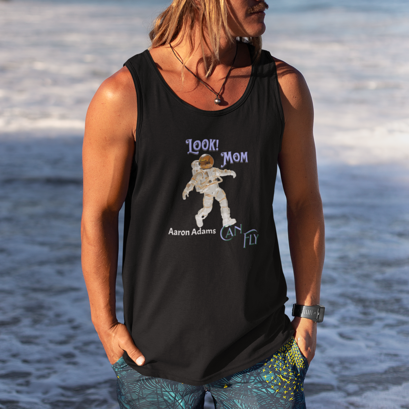 Personalized Polyester Wrinkle Free Sleeveless Tank (Look! Mom) - Weave West