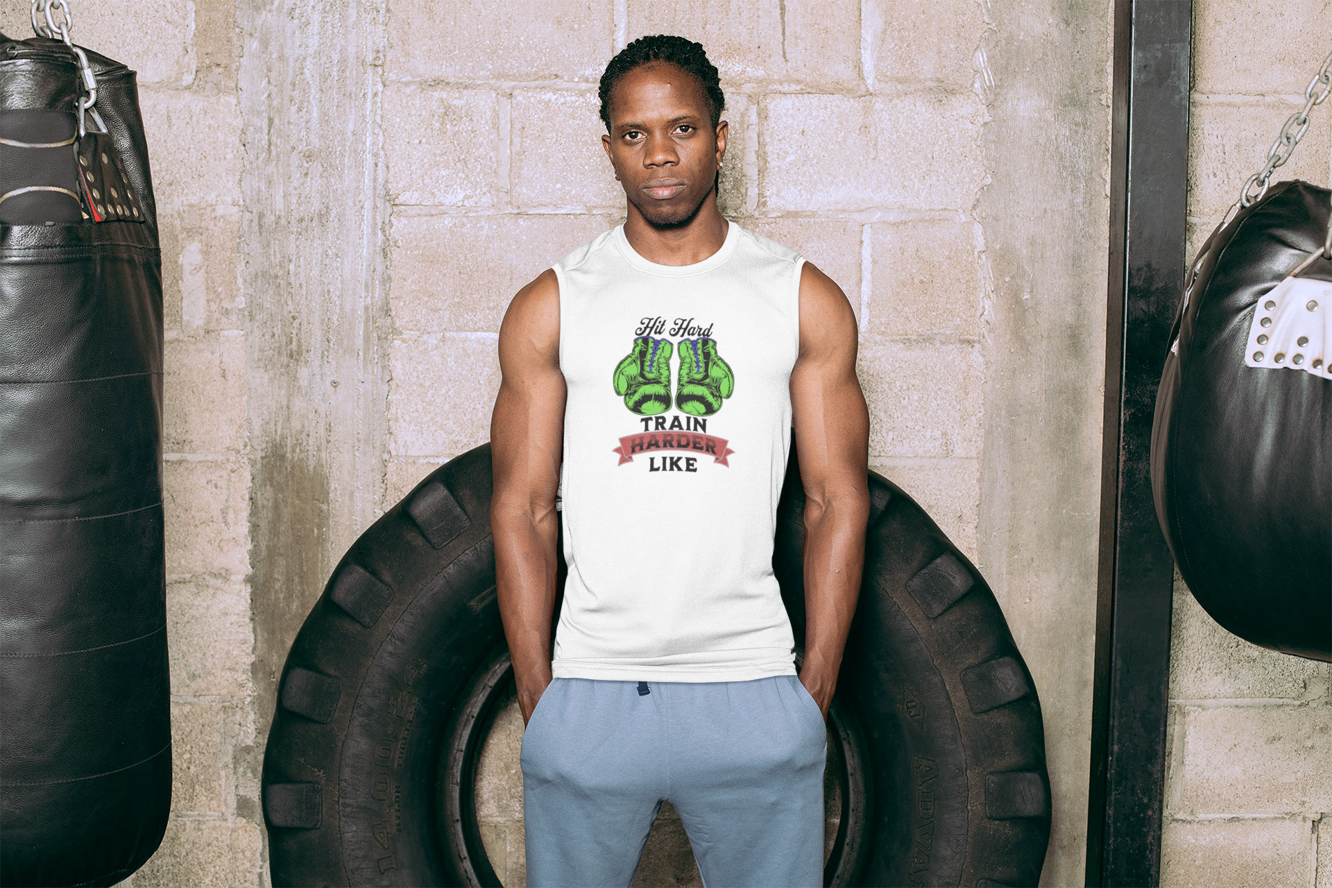 Exercising Personalized Tank Top (Hit Hard) - Weave West