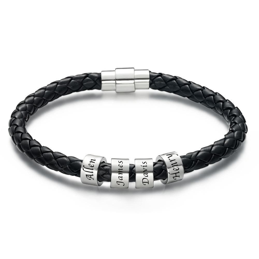 Custom Beads Leather Bracelet - Weave West