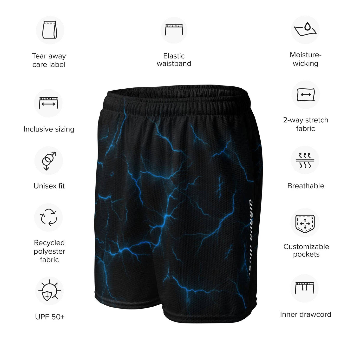 Basketball Mesh Light Polyester Shorts (Thunder1) - Weave West