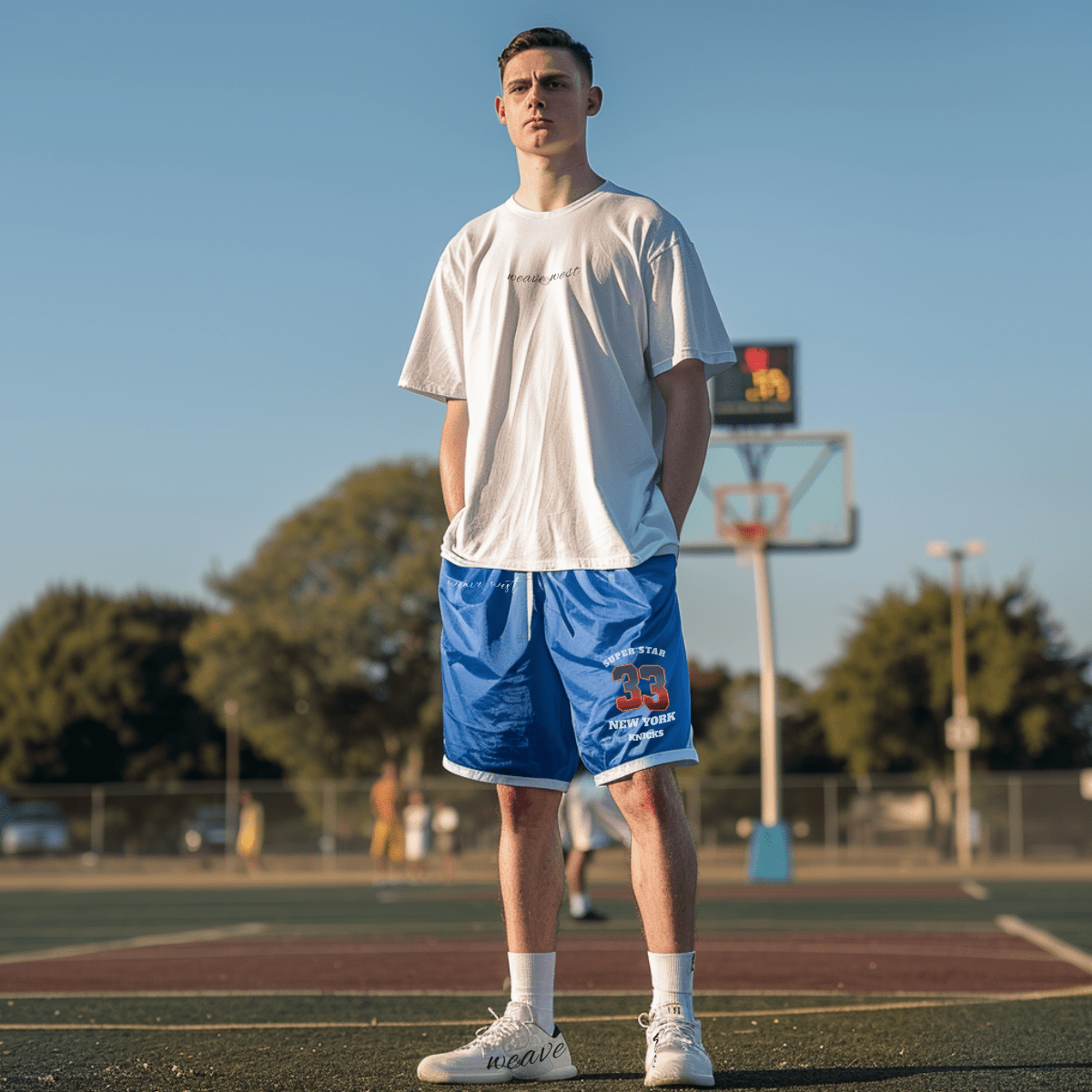 Basketball Mesh Lightweight Shorts (33 Knicks) - Weave West