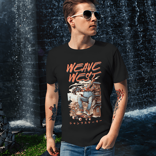 Premium Regular Fit Cotton Tee (Cool Guy Skating) - Weave West