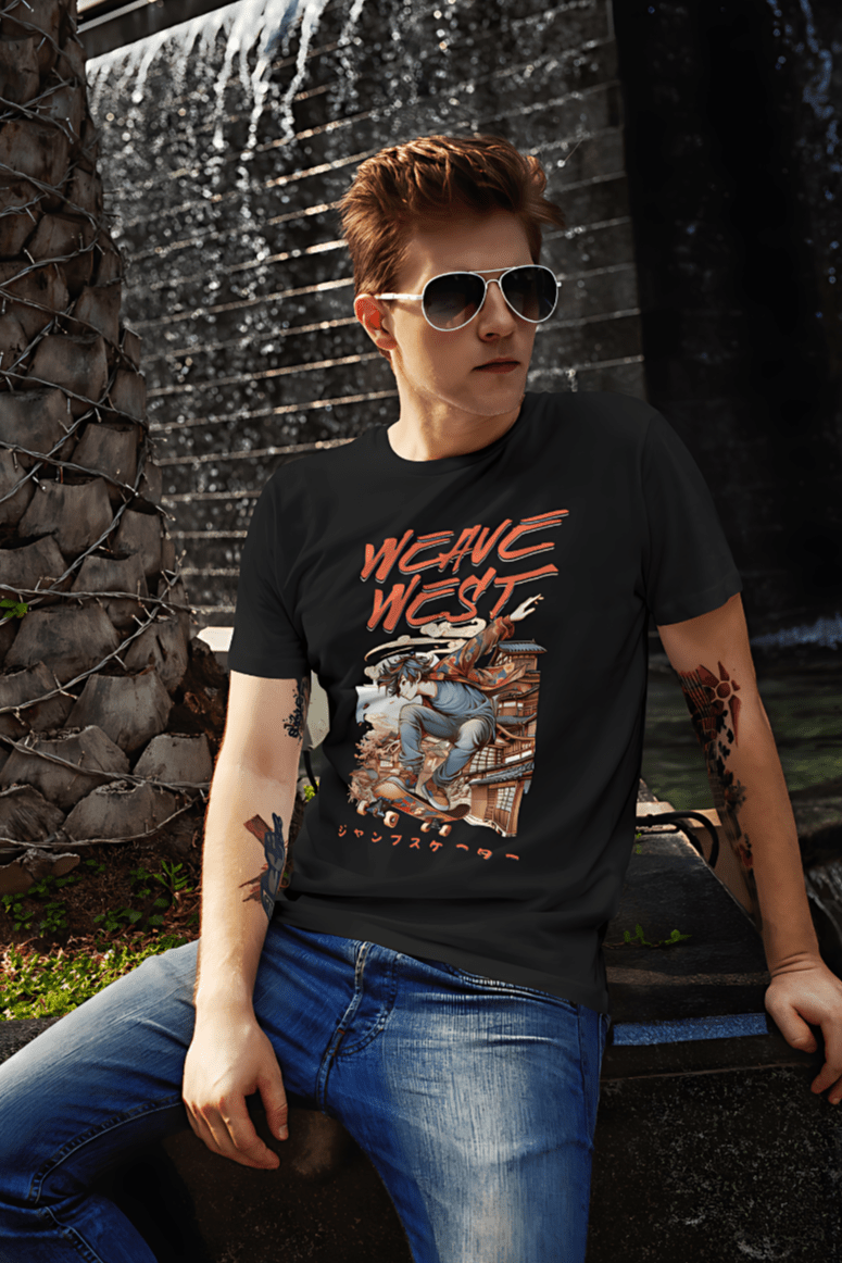 Premium Regular Fit Cotton Tee (Cool Guy Skating) - Weave West