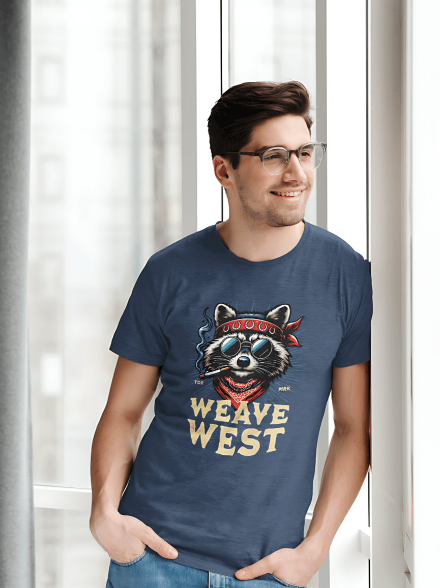 Premium Regular Fit Cotton Tee (Smoking Raccoon) - Weave West