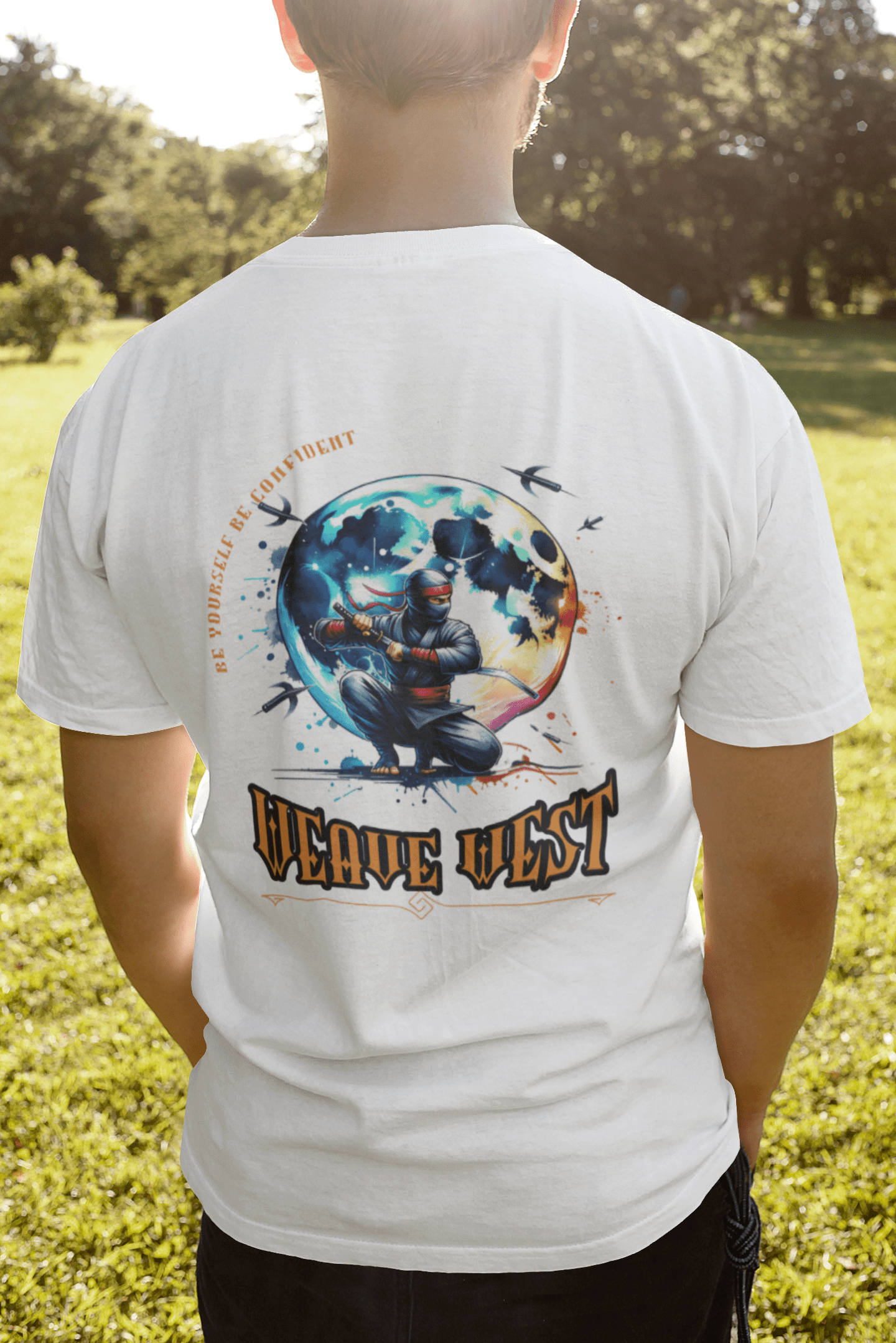 Super Soft Cotton Body Fit Tee (Full Moon Ninja) - Weave West
