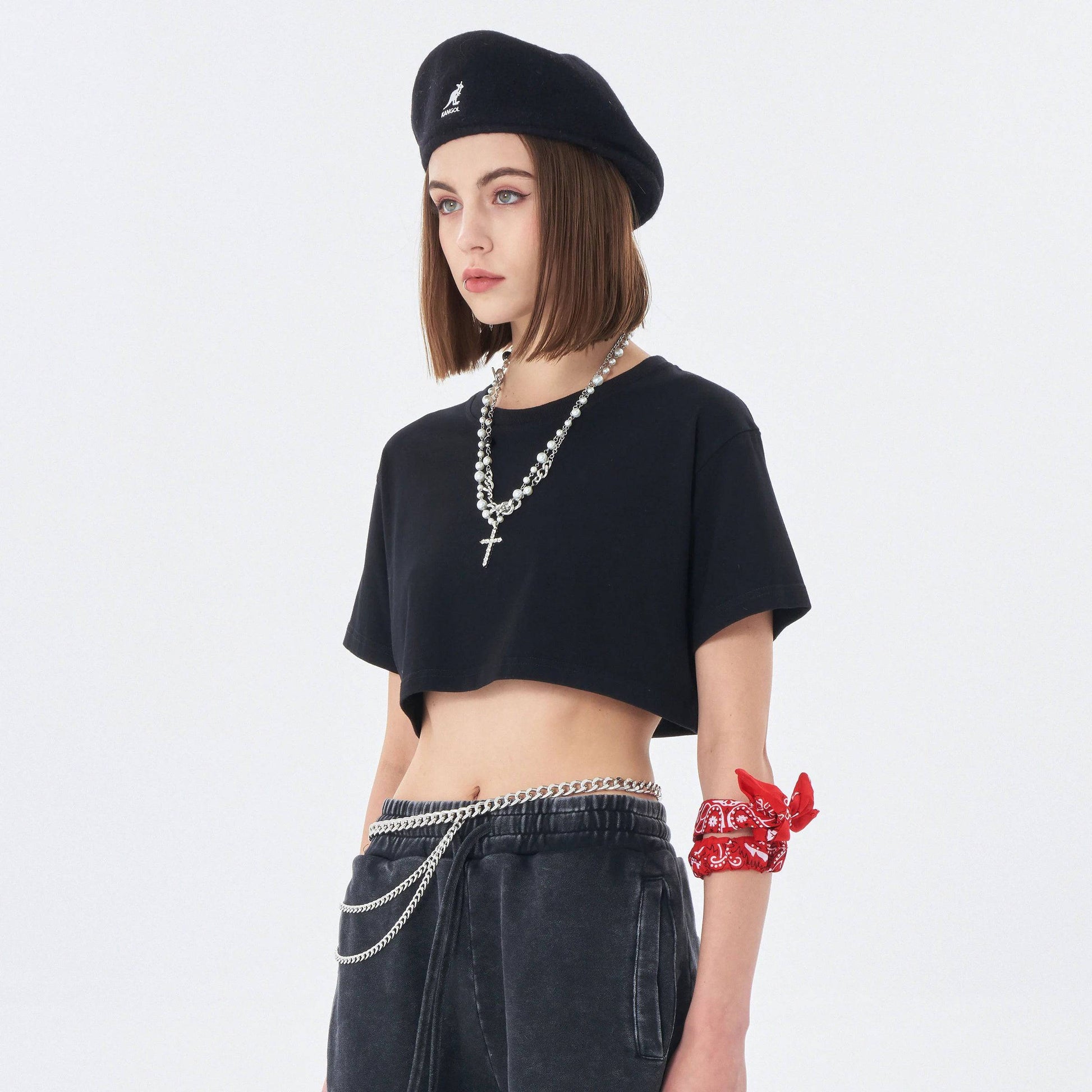 Soft Cotton Loose Crop Top Signature 3 | Loose Crop Shirt - Weave West
