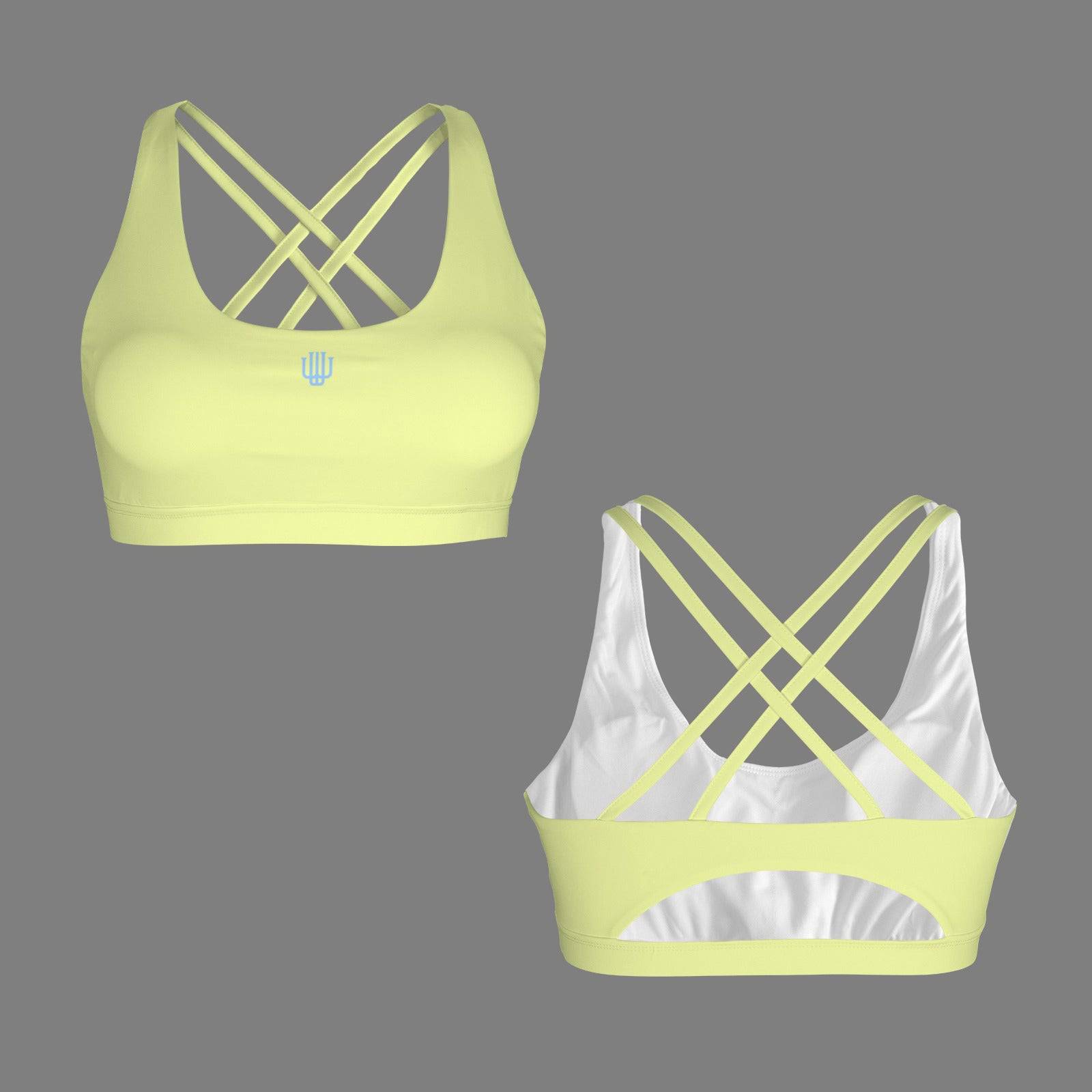 X-Strap Active Bra Lemon Chiffon | Women Comfortable Support Bra - Weave West