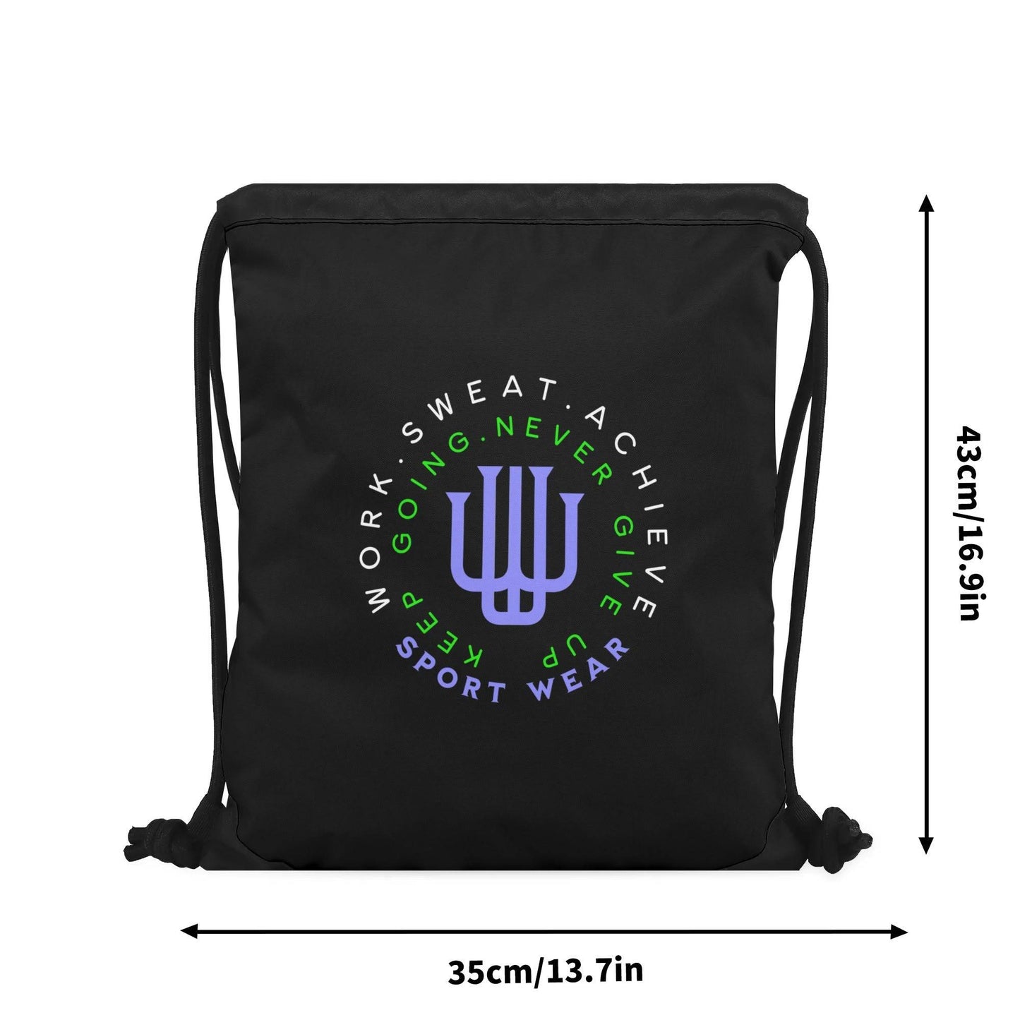 Gym Black Drawstring Bag 1 - Weave West