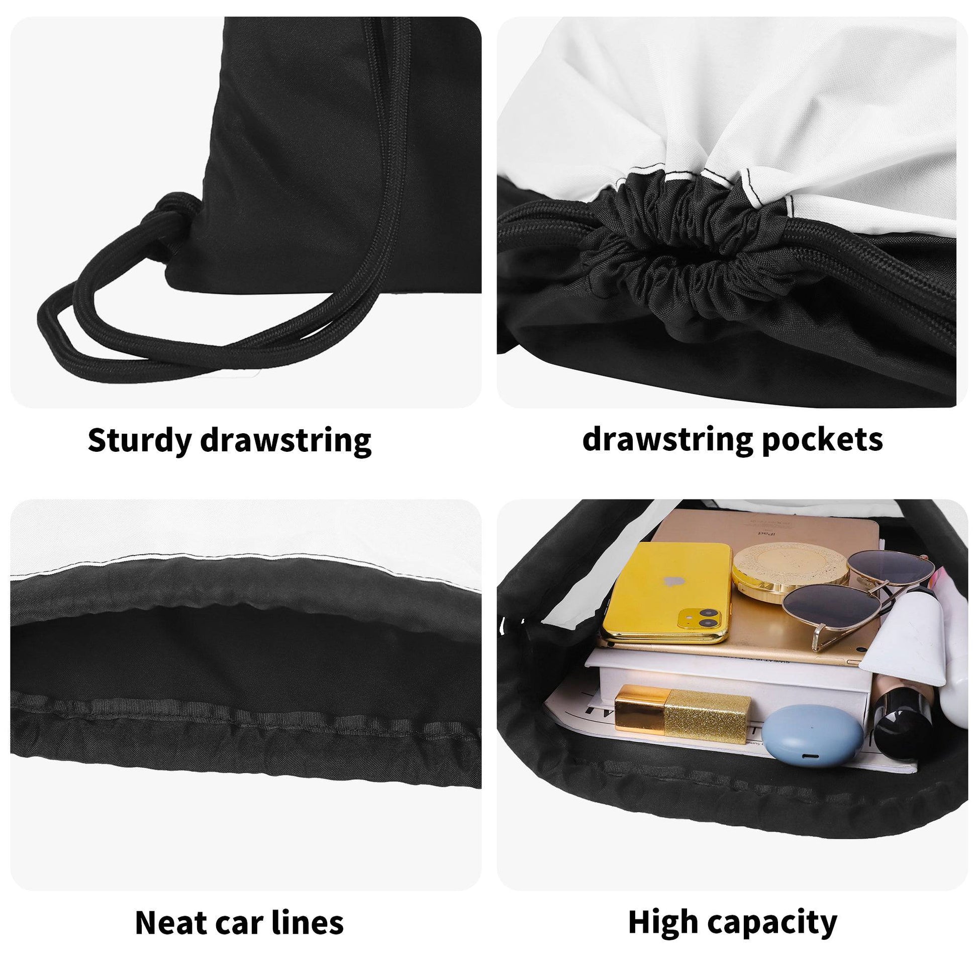 Gym Black Drawstring Bag 1 - Weave West