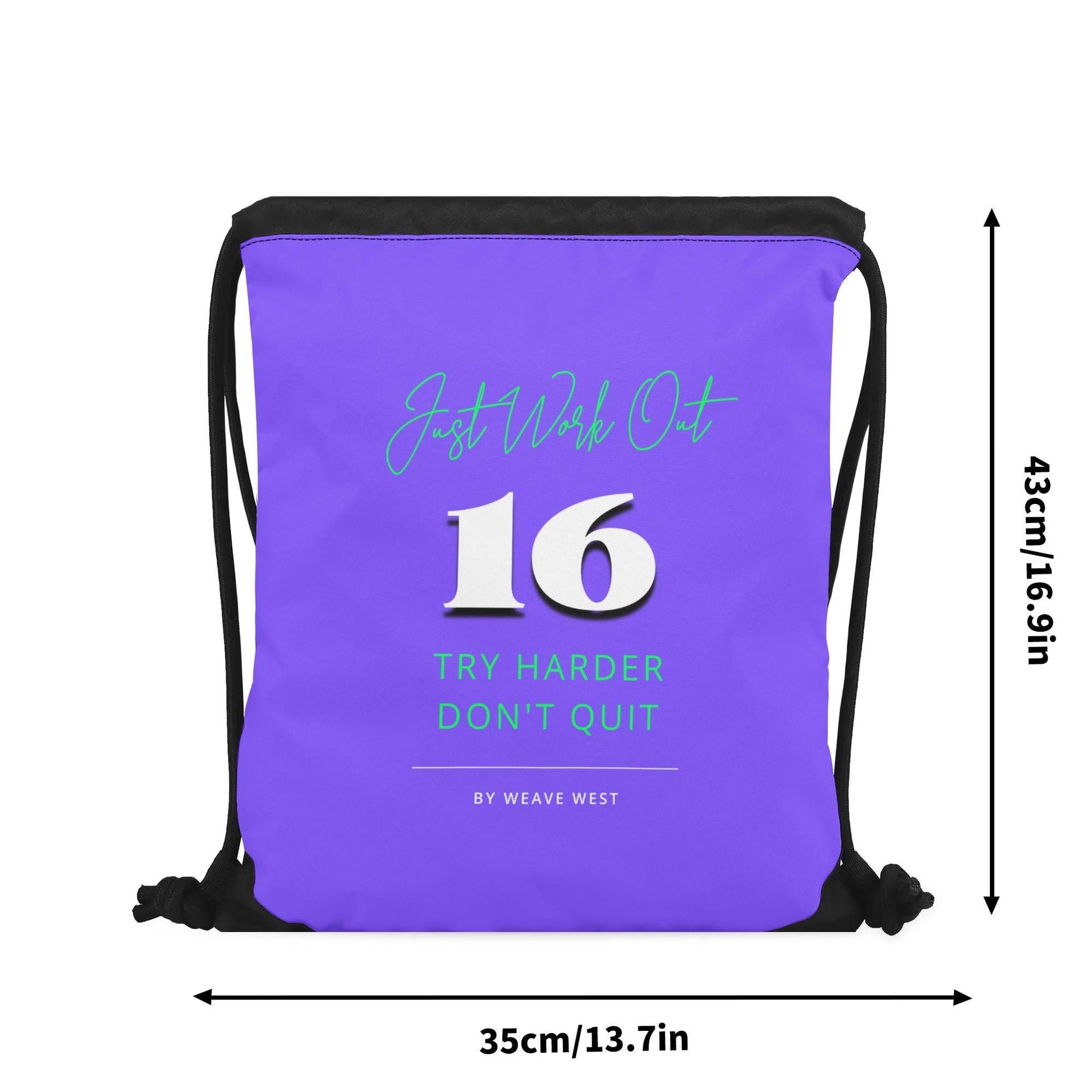 Gym Black Drawstring Bag 2 - Weave West