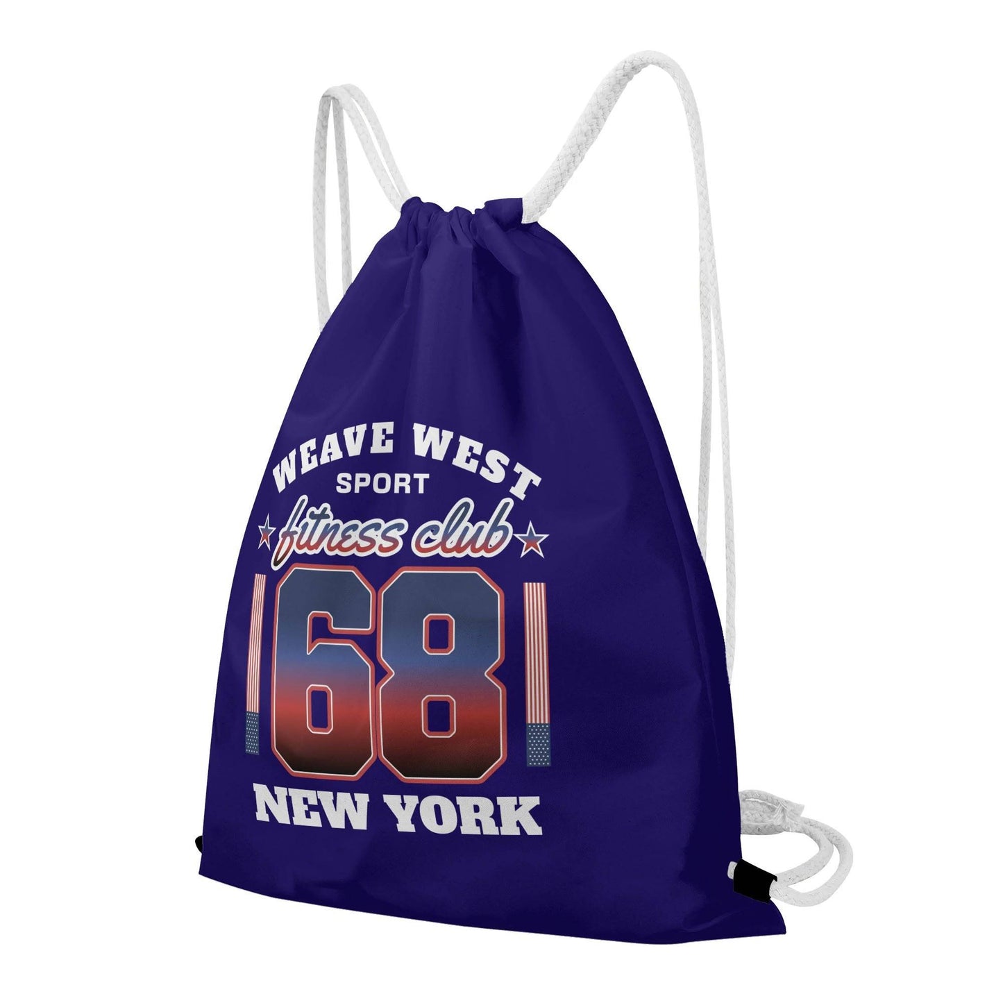 Gym White Drawstring Bag 1 - Weave West
