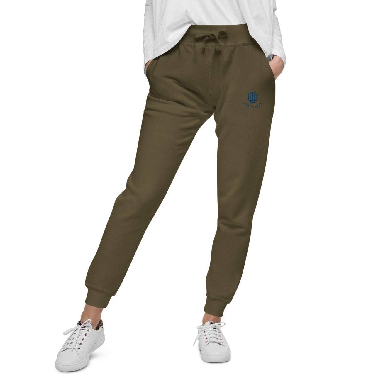 Soft Slim Fit Fleece Sweat Pants Signature 1 | Women Workout Sweat Pants - Weave West