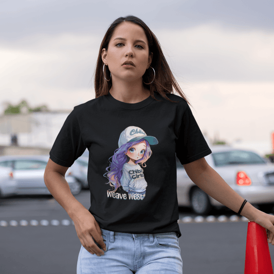 Women High Quality Soft Cotton Tee Chibi - Weave West