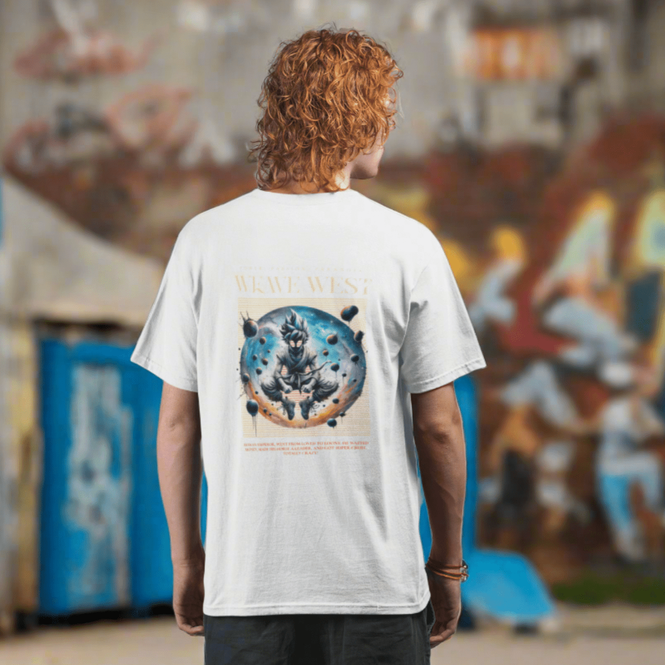 Soft Cotton Oversized Loose-Fit Tee (Super Saiyan) - Weave West
