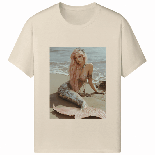 Customized Halloween Beige Tee Captain Mermaid - Weave West